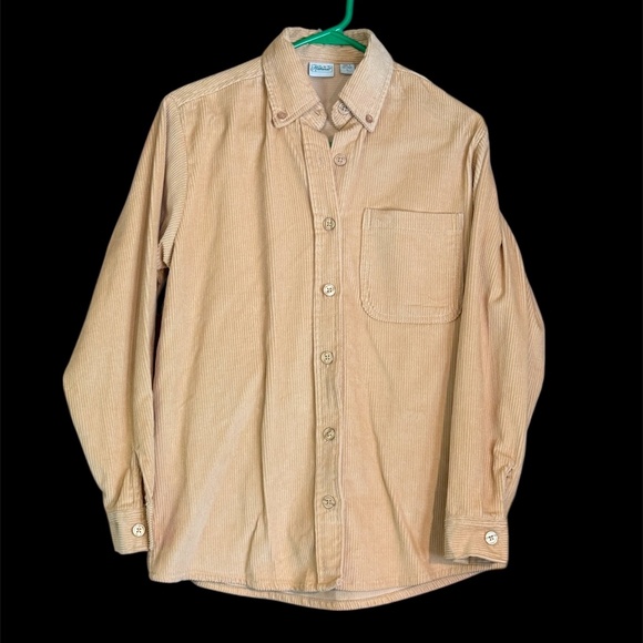 Haband 2-pc Set Button Up Corduroy Shirt Stretch Pants Cords Beige Cream S 8P - Picture 3 of 7